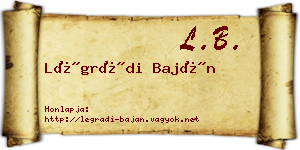Légrádi Baján névjegykártya